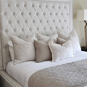 Eastcote natural bed set of 6 cushions / fringed cushion