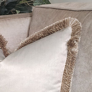 Clarisa Willow/ luxury mushroom ruche fringe cushion