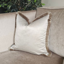Load image into Gallery viewer, Clarisa Willow/ luxury mushroom ruche fringe cushion