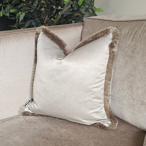Clarisa Willow/ luxury mushroom ruche fringe cushion