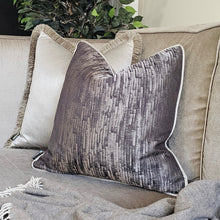 Load image into Gallery viewer, Ellena cushion in brown &amp; willow piped cushion