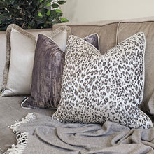 Load image into Gallery viewer, Ellena cushion in brown &amp; willow piped cushion