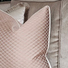 Load image into Gallery viewer, Darcy blush pink cushion/ Clarisa hessian piping