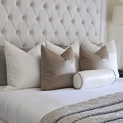 Chelsea ivory & gold bed set of 6 cushions / bolster
