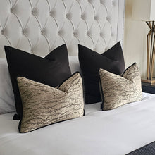 Load image into Gallery viewer, Soho black &amp; antique gold bed set of 4 cushions