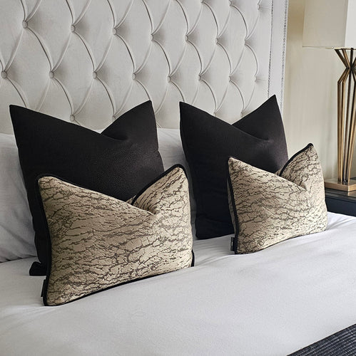 Soho black & antique gold bed set of 4 cushions