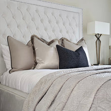 Load image into Gallery viewer, Diamond Taupe/ truffle set of 6 piped cushions