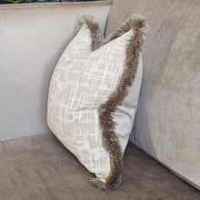 Load image into Gallery viewer, Carden/ neutral ruche fringed cushion