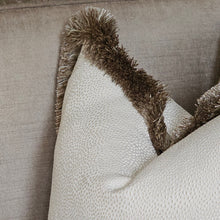 Load image into Gallery viewer, Soho ivory/ luxury mushroom ruche fringe cushion