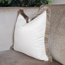 Load image into Gallery viewer, Soho ivory/ luxury mushroom ruche fringe cushion