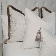 Load image into Gallery viewer, Remona bed set of 6 ruche fringe/ piped cushions
