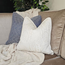 Load image into Gallery viewer, Soho blue/ivory / self piping cushion