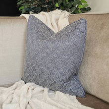 Load image into Gallery viewer, Soho blue/ivory / self piping cushion