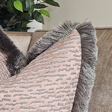 Load image into Gallery viewer, Ammolite blush/ ruche fringed cushion