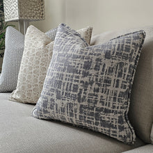 Load image into Gallery viewer, Carden / blue Luxury textured cushion with self piping