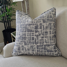 Load image into Gallery viewer, Carden / blue Luxury textured cushion with self piping