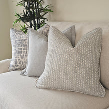 Load image into Gallery viewer, Carden / blue Luxury textured cushion with self piping