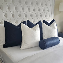 Load image into Gallery viewer, Midnight blue - white - bed set of 6 cushions