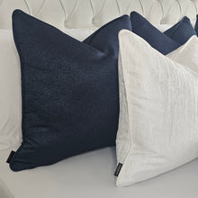 Load image into Gallery viewer, Midnight blue - white - bed set of 6 cushions