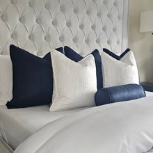 Load image into Gallery viewer, Midnight blue - white - bed set of 6 cushions