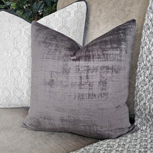 Load image into Gallery viewer, Iona - Dark grey textured velvet cushion cover