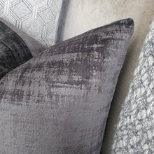 Load image into Gallery viewer, Iona - Dark grey textured velvet cushion cover
