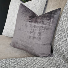 Load image into Gallery viewer, Iona - Dark grey textured velvet cushion cover