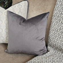 Load image into Gallery viewer, Dark grey velvet cushion cover