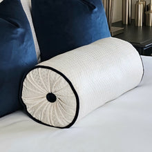 Load image into Gallery viewer, Diamond ivory bolster dark blue piping