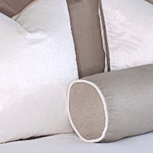 Load image into Gallery viewer, Soho taupe &amp; ivory bed set of 6 cushions / bolster